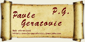 Pavle Geratović vizit kartica